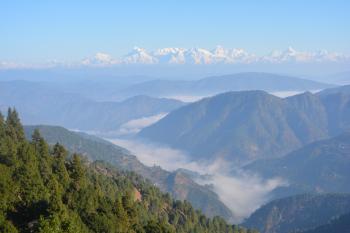 Himalaya with valley clouds
