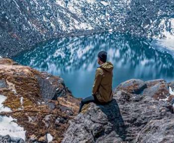 Alpine Frsh water lake at Gosaikund Lake Nepal