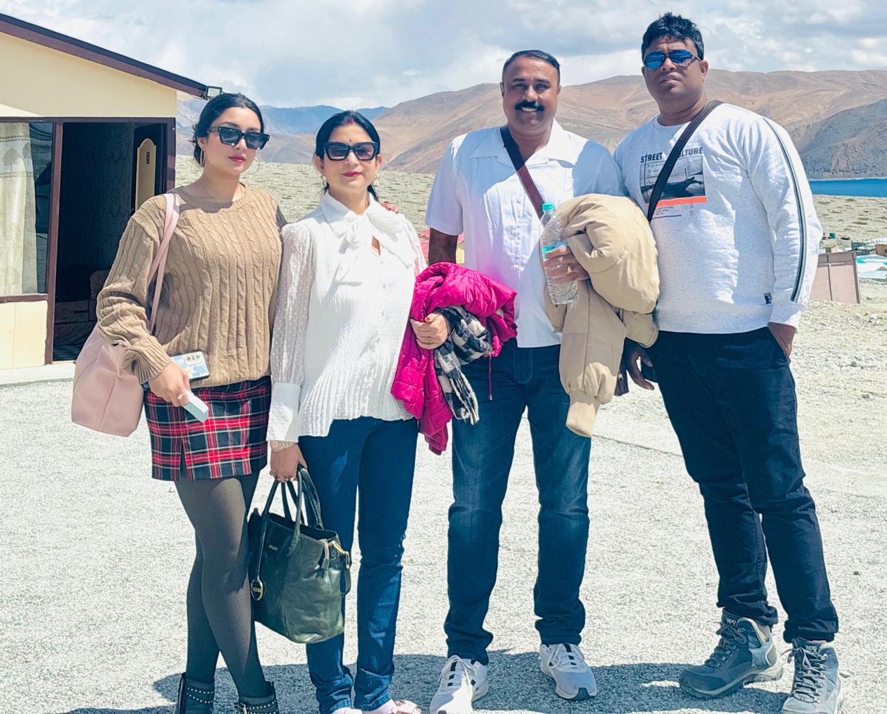 Our Happy Customer Mr Surajit Pal & Mr Pranab Debnath with their family at Leh Ladakh Tour Package