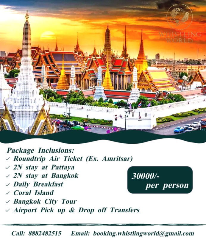 “Dreaming of Thailand? 🏖️ Make it real at just ₹30,000/- per person! 🇹🇭💥 Limited seats – book your tropical escape today! ✈️🍹