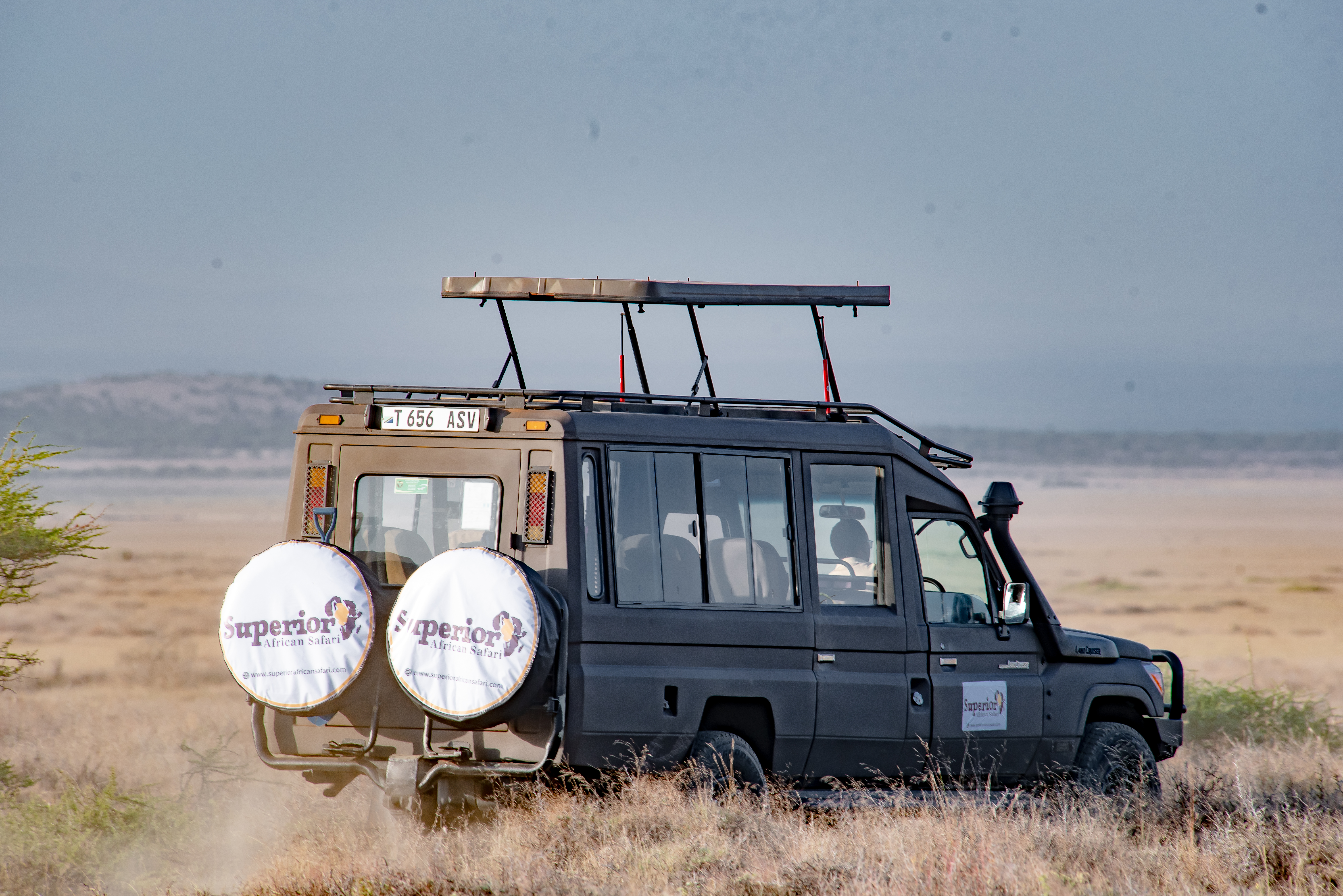 A 4x4 Land Cruiser safari vehicle.