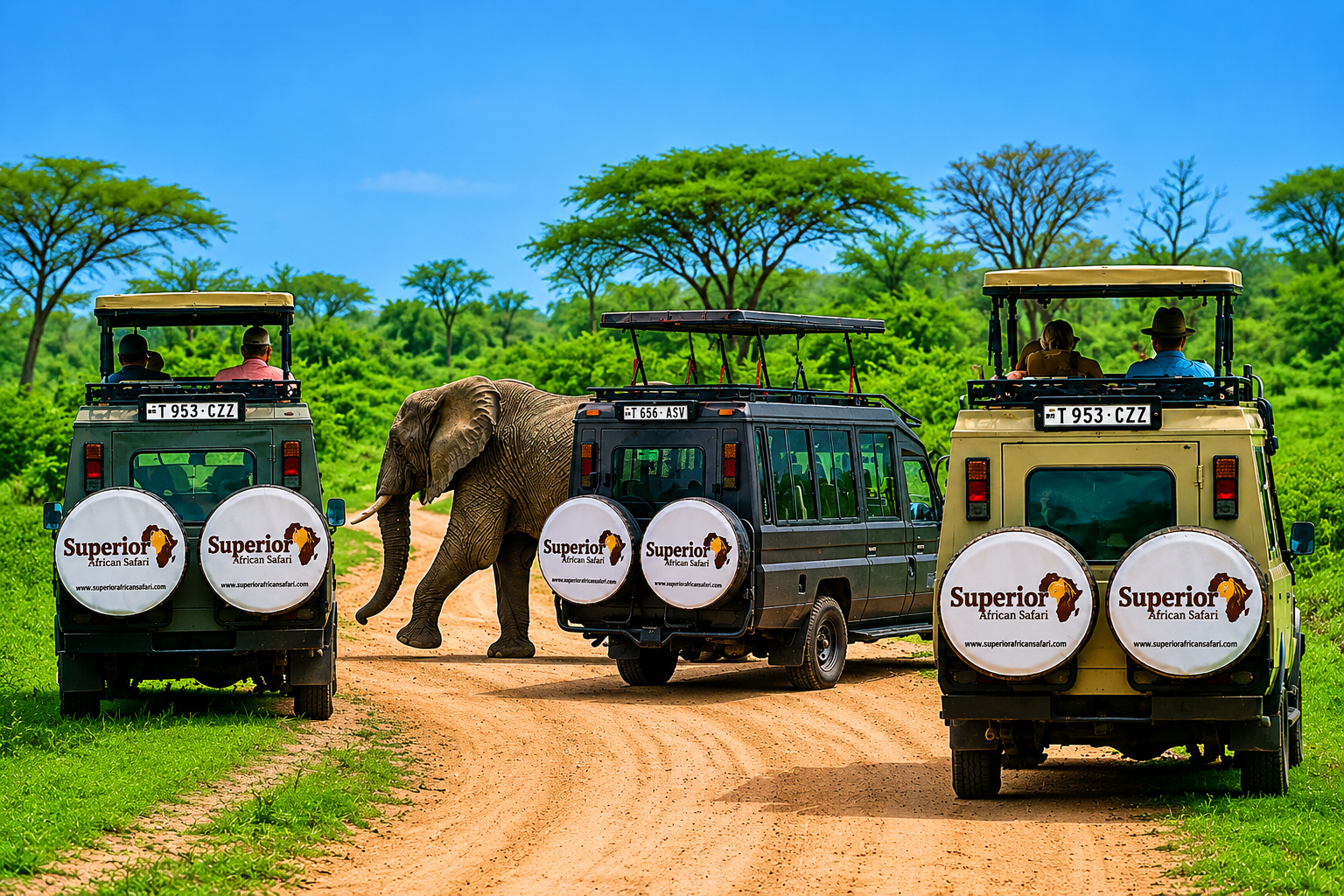 A 4x4 Land Cruiser safari vehicle.