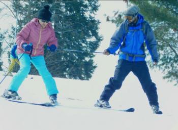 Beginners ski training