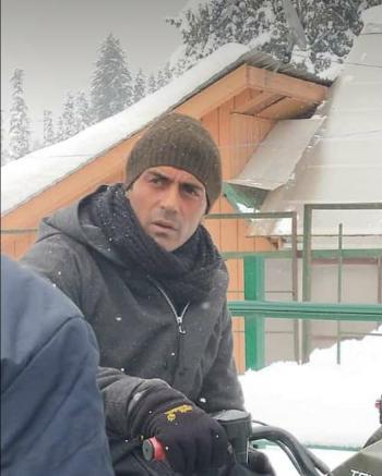 Bollywood actor Arjun Rampal in Gulmarg picture click during bike ride