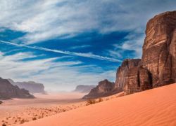 The Sand Dunes of Wadi Rum in Wadi Rum