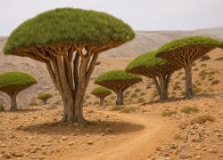 Dragon Blood Tree in Socotra Island