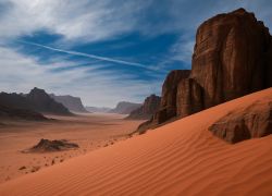 The Sand Dunes of Wadi Rum in Wadi Rum
