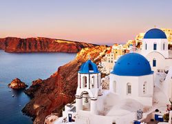 Blue Domed Churches in Santorini