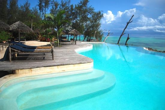 A sea view from a Pool at Pongwe Beach Hotel