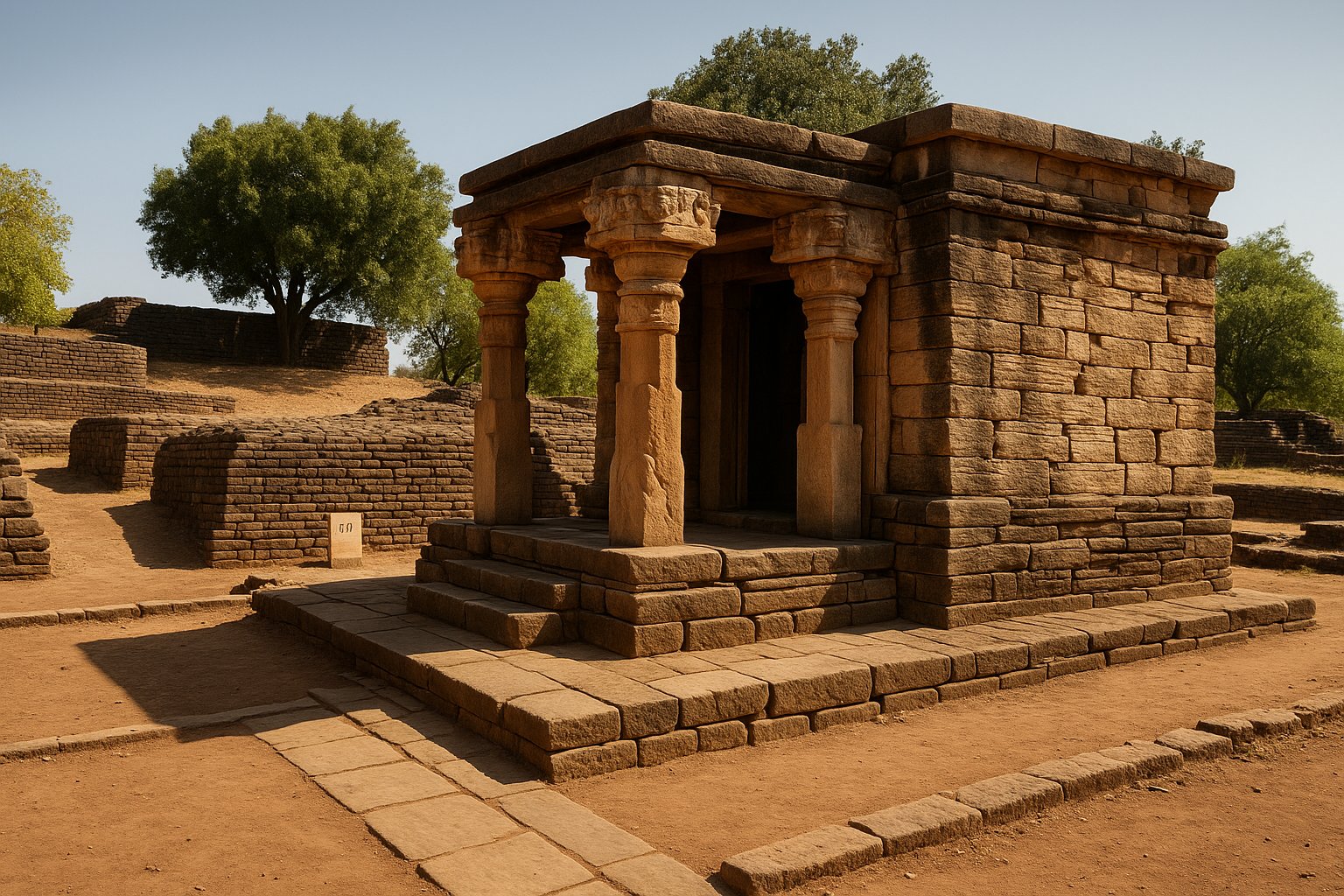 Buddhist Vihara Sanchi in Sanchi