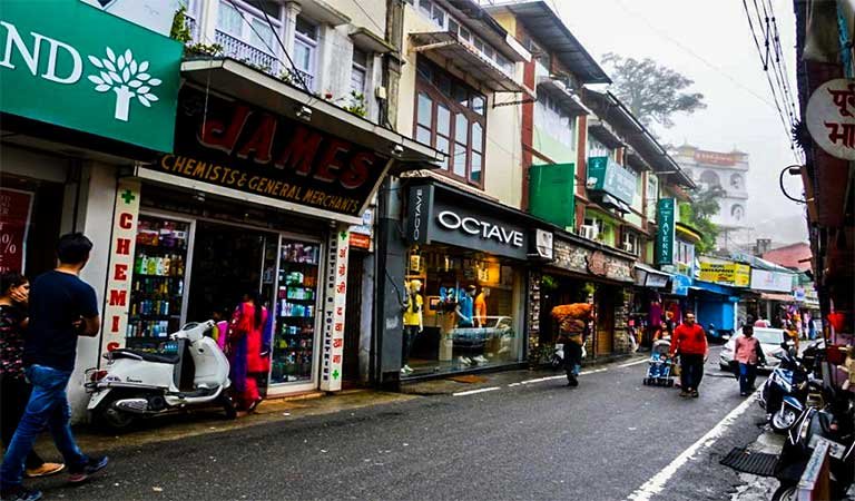 Mall Road in Mussoorie