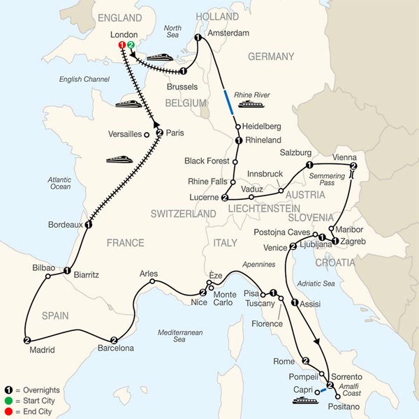 Europe In Depth With Extended Stay In London (KML) Tour