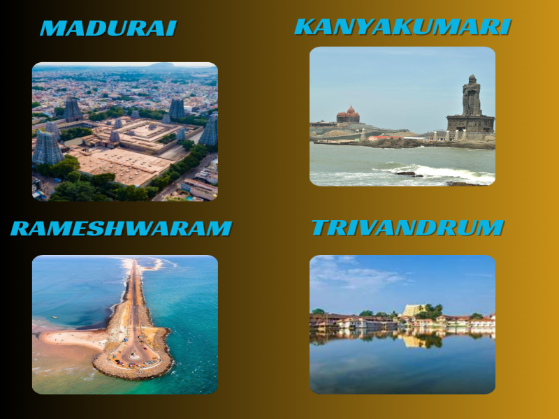 Madurai- Rameshwaram- Kanyakumari- Trivandrum Image