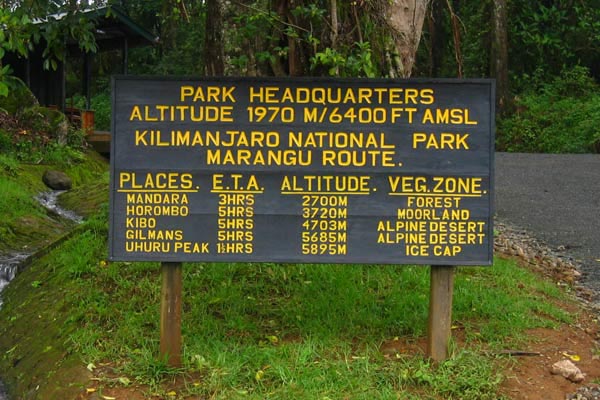 Mount Kilimanjaro - Marangu Route