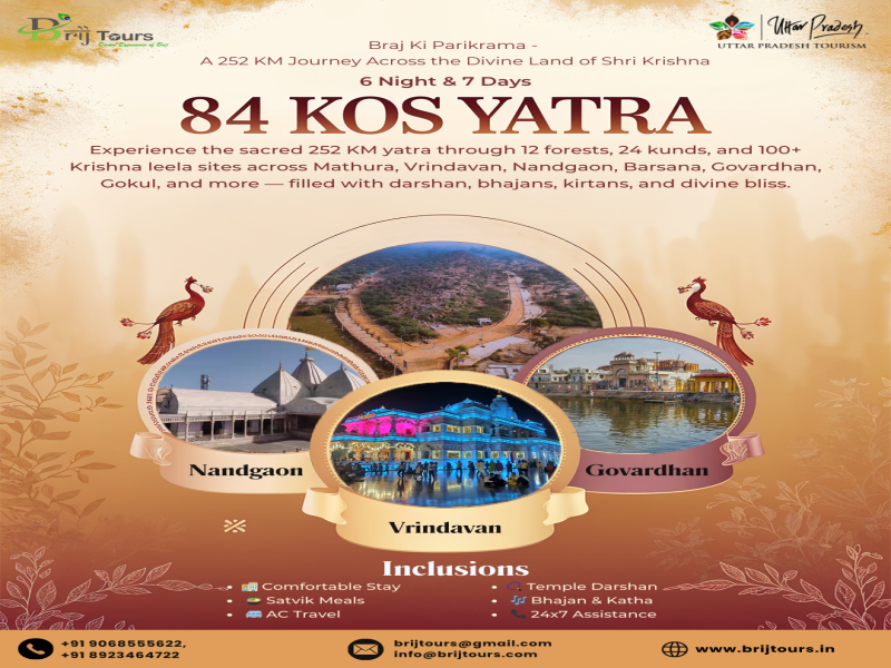 6N 7D Shri Brij Mandal 84 Kos Yatra Tour