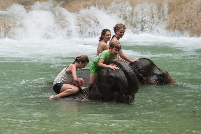 Bike to Kuang Si Waterfall & Cruise the Mekong River Back Fullday