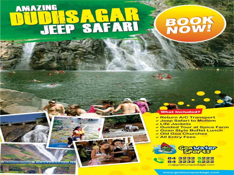 Dudhsagar Falls Tour Package With Jeep Safari + Spice Plantation + Lunch + Pikup Drop