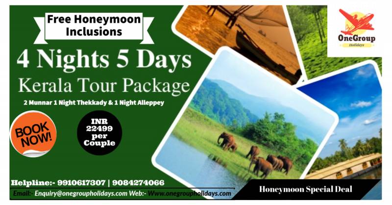 Kerala Honeymoon Special 4 Nights 5 Days With Free Honeymoon Inclusions