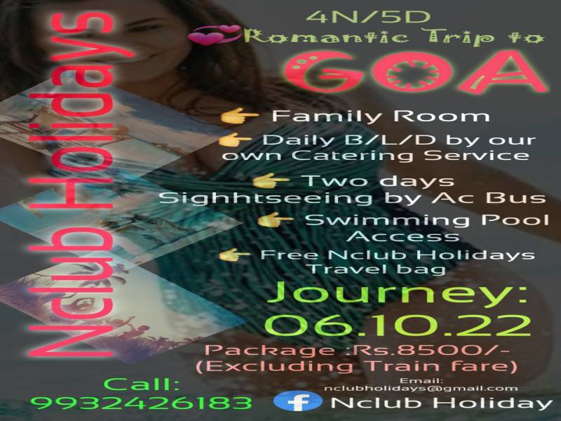 4N/5D Grand Trip to Goa on 8th October
