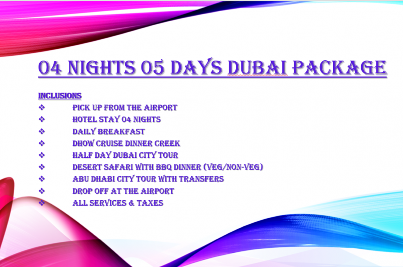4 Nights 5 Days Dubai Tour Package