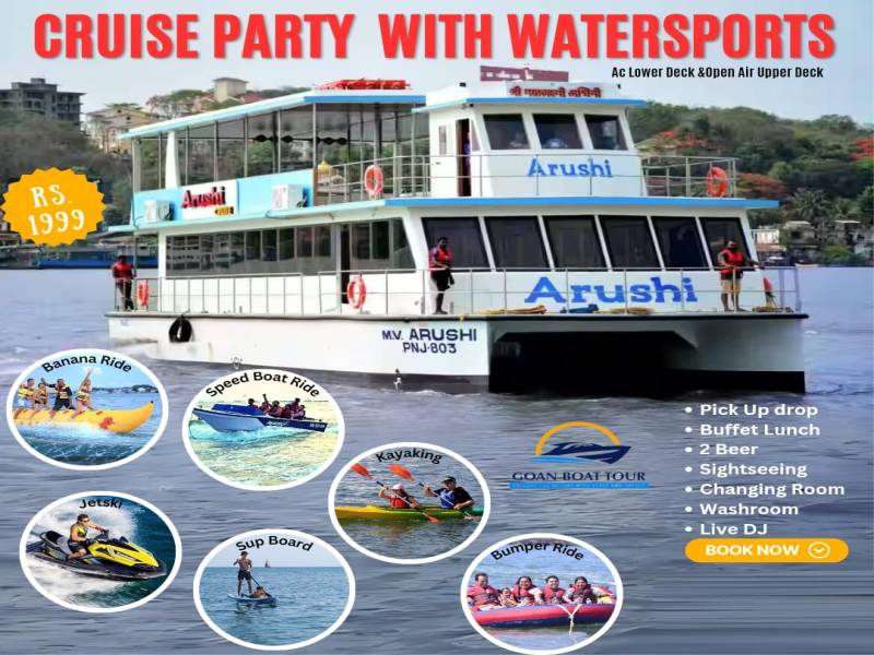 One Day Goa Cruise Party With Watersports - Arushi Adventure Trip