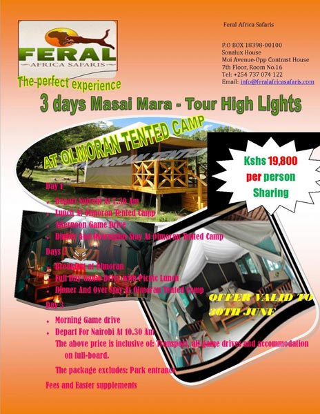 2 Nights - 3 Days Masai Mara Easter Offer