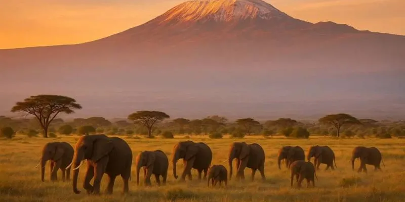 3D Amboseli Lodge Safari - Kilimanjaro - Backed Elephant Encounters Tour