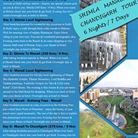 Shimla - Manali - Chandigarh Tour 