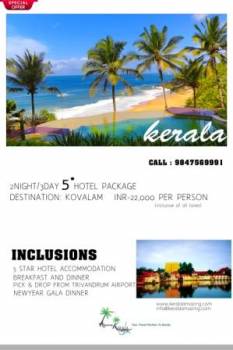 2 N / 3 D - New Year in Kovalam Beach Tour