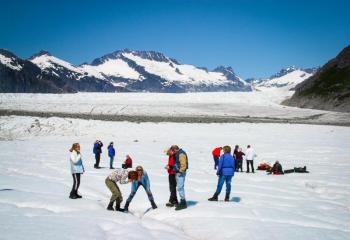 Juneau Mendenhall Glacier Guided Walk via Helicopter Package