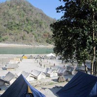 Beach camping with 16 kms rafting