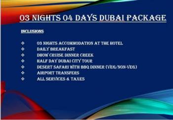 03 Nights 4 Days Dubai Tour Package