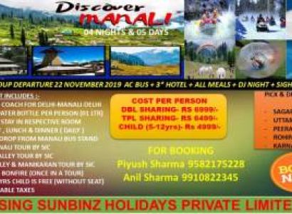 MANALI GROUP TOUR 4 NIGHTS 5 DAYS