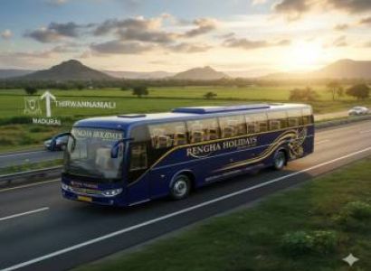 Madurai to Thiruvannamalai Temple Tour – 1 Night 2 Days by Luxury 40-Seater Coach (2+2 Layout)