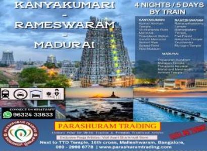 Bangalore to Madurai, Rameshwaram, Kanyakumari