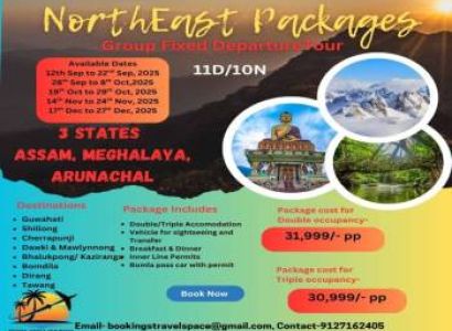 11 Days Guwahati - Meghalaya - Kaziranga - Tawang Tour Package