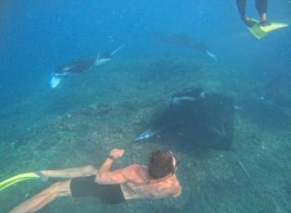 From Bali: Premium Yacht Cruise, Manta Ray Swim & Island Beach Club on Nusa Penida